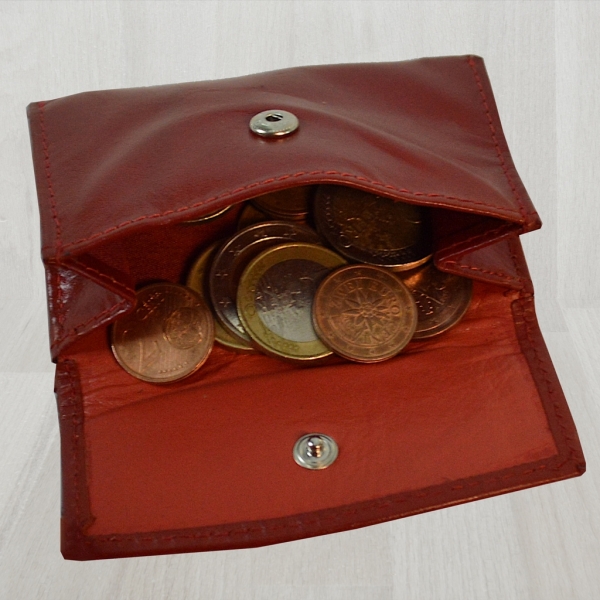 Hübsche Elegante Kleine Mini Börse Damen Kinder Geldbeutel Echt Leder Rot